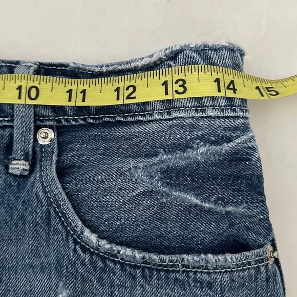 Good American Blue Distressed Jean Shorts 4/27